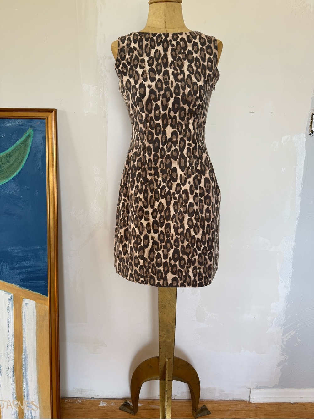 Kate Spade Sleeveless Leopard Print Shift Dress - Brown & Black